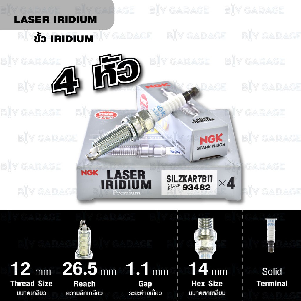 ngk-หัวเทียน-laser-iridium-silzkar7b11-4-หัว-ใช้สำหรับรถยนต์-subaru-forester-2011-2015-made-in-japan