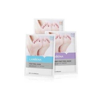 LANBENA ผลิตภัณฑ์ดูแลเท้า แผ่นมาส์กเท้า ช่วยผลัดเซลล์ผิวที่ตายแล้ว ลาเวนเดอร์ วิตามินซี ไวท์เทนนิ่งและมอยซ์เจอไรเซอร์ Vitamin C Whitening Moisturizing Lavender Foot Mask Foot Care