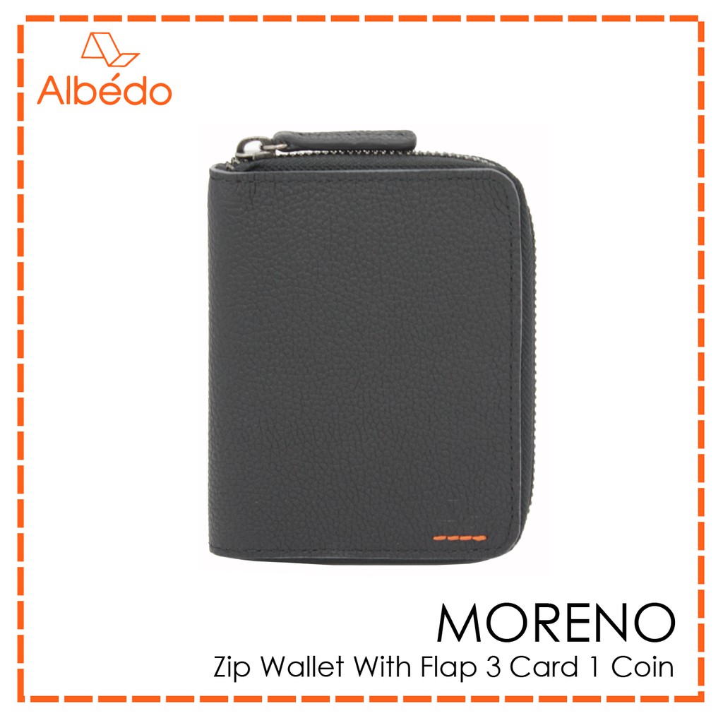 albedo-moreno-zip-wallet-with-flap-3-card-1-coin-กระเป๋าสตางค์-กระเป๋าใส่เหรียญ-กระเป๋าใส่บัตร-รุ่น-moreno-mn01499