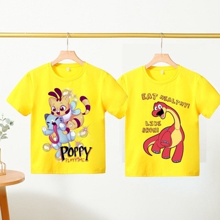 เสื้อยืดสีเหลือง ลายกระต่าย bunzo bron candy cat Poppy play time 2 สําหรับเด็กผู้ชาย และเด็กผู้หญิง