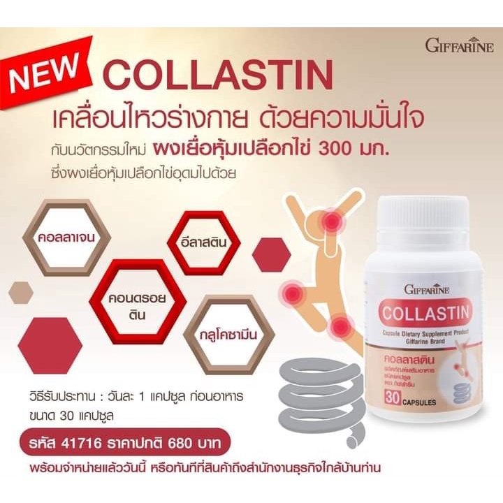 อาหารเสริมข้อเข่า-กิฟฟารีน-คอลลาสติน-giffarine-collastin-นวัตกรรมใหม่จากประเทศสเปน-สารสกัดจากเยื่อหุ้มเปลือกไข่