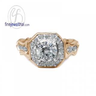 Finejewelthai-แหวนวินเทจ-แหวนเพชร-แหวนเงิน-เพชรสังเคราะห์-เงินแท้925-Vintage-Diamond-CZ-Silver-Ring-R1322cz-g/ pg