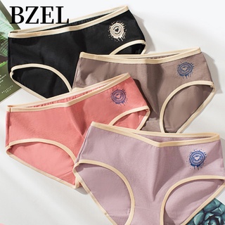 Bzel พร้อมส่ง กางเกงชั้นใน ผ้าฝ้ายแท้ ระบายอากาศ ไร้รอยต่อ ใส่สบาย สีพื้น แฟชั่นสําหรับผู้หญิง