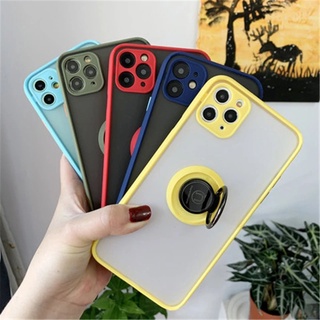 เคสโทรศัพท์มือถือซิลิโคน กันกระแทก เคสขอบสี samsung A12 A02S A22 5g A42 5g A71 5g เคสไฮบริด มีขาตั้