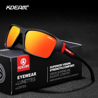 เช็ครีวิวสินค้าKDEAM แว่นตากันแดด Polarized สำหรับผู้ชายวิ่งปีนเขาแว่นตากันแดดกีฬาเลนส์เคลือบจริง UV400
