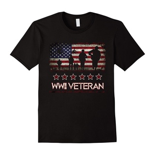 Tshirtคอลูกเรือcrew neckเสื้อยืดผ้าฝ้าย พิมพ์ลาย World War 2 Veteran ww2 Veterans สําหรับผู้ชาย WE564RET10900-4XL