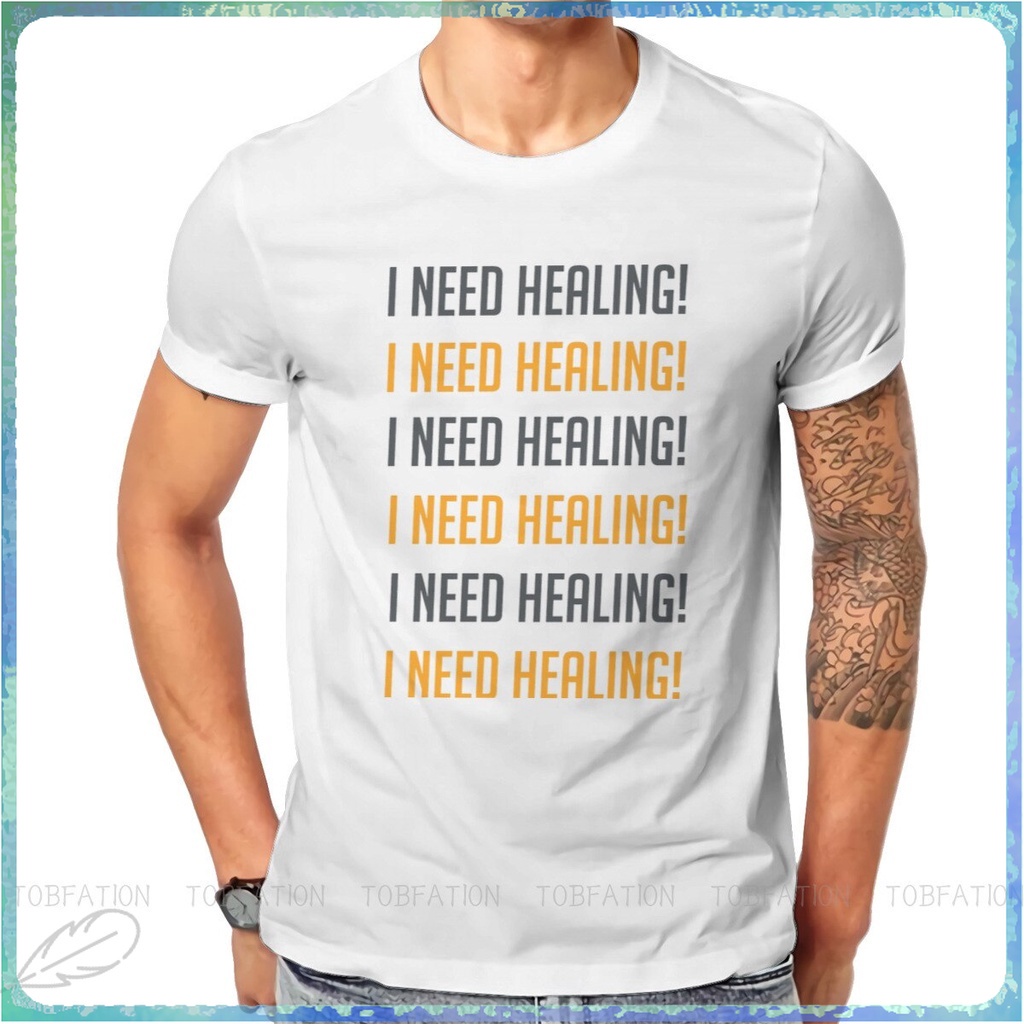 สินค้าขายดี-ใหม่-overwatch-s-i-need-healing-เสื้อยืด-ไซซ์-s-สําหรับผู้ชาย