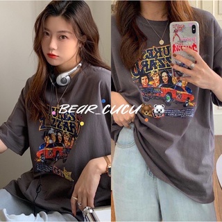 Bear🐻🐻‍❄️ พร้อมส่ง เสื้อยืด แฟชั่น ลายวินเทจ เท่ๆ ผ้านุ่มเด้ง เสื้อยืดแฟชั่น สไตล์เกาหลี เสื้อโอเวอร์ไซส์ 030