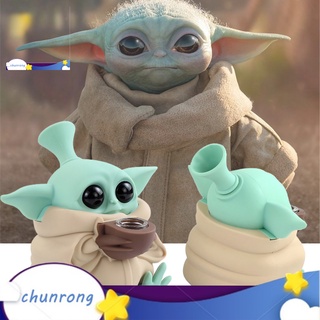 Chunrong โมเดลฟิกเกอร์ซิลิโคน รูป Star War Baby Yoda Pipe ของเล่นสําหรับเด็ก