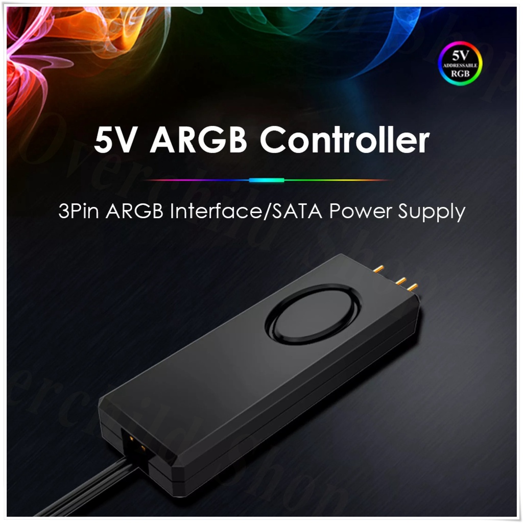 ARGB 5V-3Pin Controller / ชุดควบคุมแสงไฟ สำหรับเมนบอร์ด (SATA Power to ...