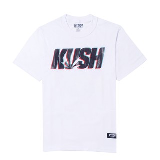 เสือยืดผู้ชาย - KUSH Co. เสื้อยืดคลาสสิก DIZZY (สีขาว)