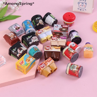 Amongspring กระป๋องซูเปอร์มาร์เก็ตจิ๋ว 1:12 DIY อุปกรณ์เสริม สําหรับบ้านตุ๊กตา 1 ชิ้น