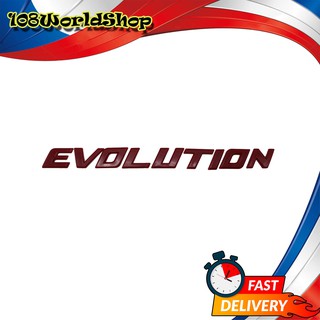 โลโก้ "EVOLUTION" สูง2.5เซน สีแดง Toyota, Ford, Mitsubishi, Mazda, Nissan, Isuzu  Hilux Ranger L200 Frontier D-Max