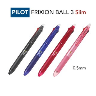 Pilot(Frixion Ball) Frixion Ball 3 Slim 0.5มม.4 Variation (สีดําสีแดงสีชมพู) Lkfbs60Ef ปากกาลูกลื่น 3 สีลบได้