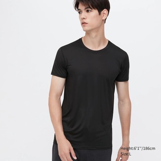 เสื้อยืดผู้ชายคอกลม AIRism UNIQLO ยูนิโคล่ แขนสั้น - Crew Neck Short Sleeve T-shirt (S,M,L,XL)