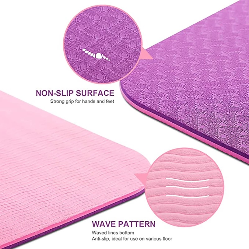 ภาพสินค้าYoga Mat TPE เสื่อโยคะ เสื่อโยคะกันลื่น โยคะ เสื่อ เสื่อโยคะ แผ่นโยคะ yoga mat รุ่นหนาพิเศษ สี 2 โทน จากร้าน gym.th บน Shopee ภาพที่ 3