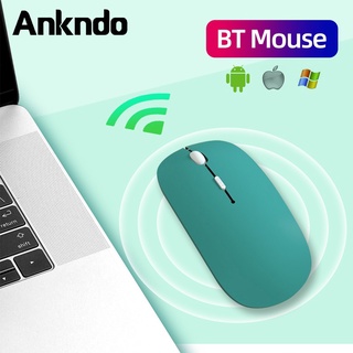 Ankndo เมาส์ไร้สาย เมาส์ เงียบไร้เสียง ปุ่มเงียบ มีปุ่มปรับความไวเมาส์ wireless silent mouse blutooth ใช้กับมือถือ i-Pad