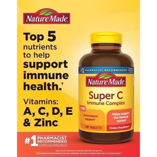 ภาพขนาดย่อของภาพหน้าปกสินค้าแท้ % Nature Made Super C Immune Complex with Zinc 200 เม็ด Vitamin C, D3, Zinc จากร้าน cosmetics.jppt บน Shopee ภาพที่ 4