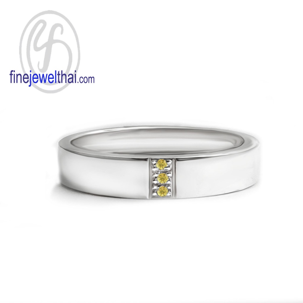 finejewelthai-แหวนบุษราคัม-บุษราคัม-แหวนพลอย-แหวนประจำเดือนเกิด-yellow-sapphire-silver-ring-birthstone-r1419yl