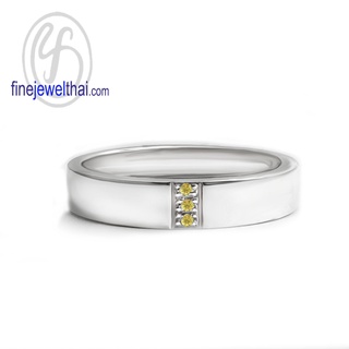 Finejewelthai-แหวนบุษราคัม-บุษราคัม-แหวนพลอย-แหวนประจำเดือนเกิด-Yellow Sapphire-Silver-Ring-Birthstone-R1419yl