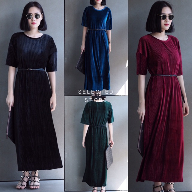 velvet-maxi-pleat-dress