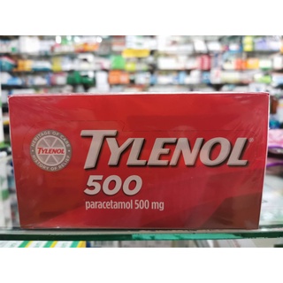 สินค้า TYLENOL 500 mg ไทลินอล 500 มก. พาราเซตามอล แผงละ 10 เม็ด ยาสามัญประจำบ้าน จำนวน 20 แผง (1 กล่อง) พร้อมส่ง