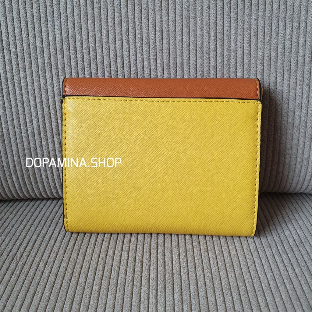 new-พร้อมส่ง-bag021-กระเป๋าสตางค์แบรนด์-karaya-thazava-แท้-ผู้หญิง-ใบสั้นกระดุม-สีเหลือง