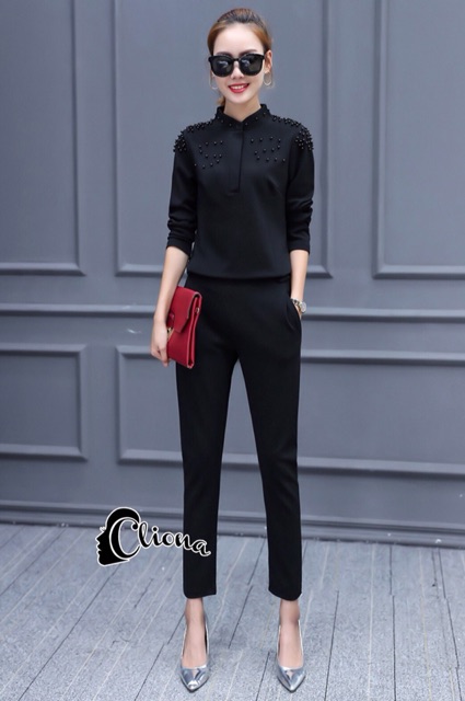 pre-winter-luxury-black-top-pant-set