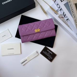 Chanel wallet สีม่วง Grade vip อปก.Fullboxset