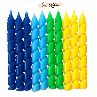 [Card4You]🌈เทียนวันเกิด Colorful Candles แท่งใหญ่ สีสวย