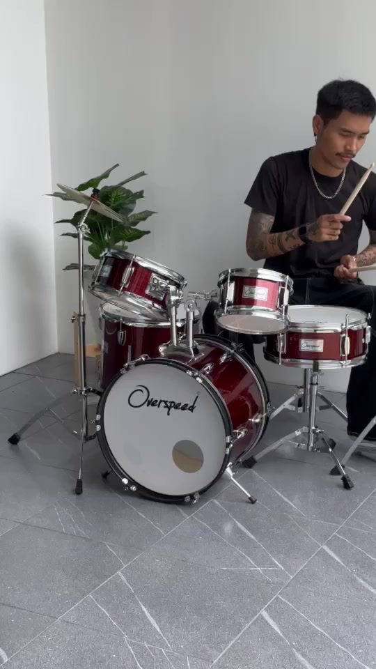 overspeed-กลองชุดเด็ก-junior-drum-set-มีสีให้เลือก-กลองชุด-พร้อมอุปกรณ์ครบชุด-ฟรี-กระเป๋า-ไม้กลอง-ประแจกลอง