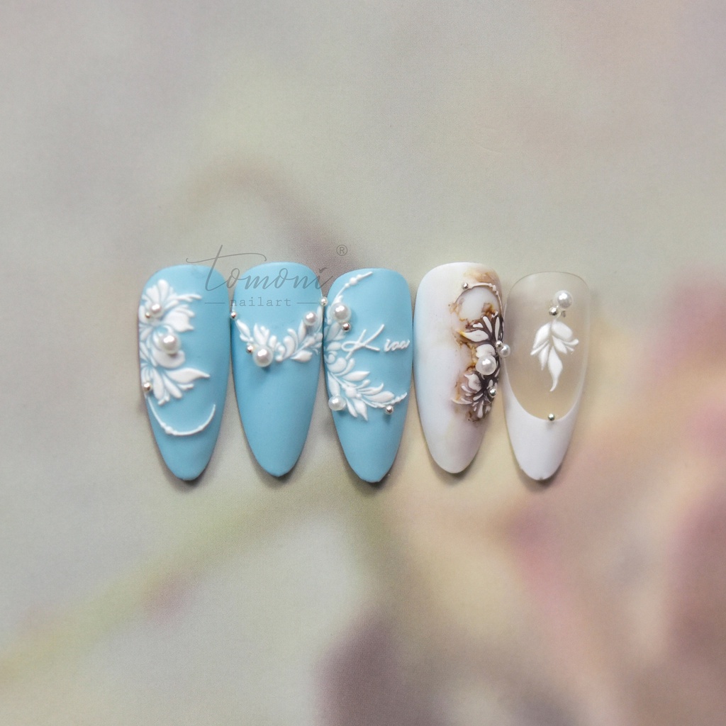 coral-sea-สติกเกอร์ลายนูน-รูปดอกกุหลาบ-สีดํา-สีขาว-สําหรับตกแต่งเล็บ