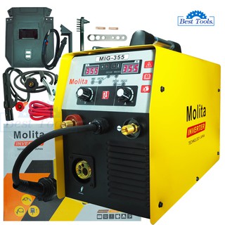 MOLITA ตู้เชื่อม 3 ระบบ INVENTER MMA/MIG/TIG รุ่น 355 รุ่นใหญ่ ไม่ใช้แก๊สCO2 ลวดขนาด 5 กก รองรับงานหนัก