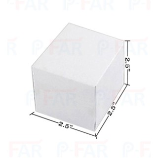 (100 ใบ /แพ็ค) กล่องชิ้น ทรงลูกเต๋า 2.5 x 2.5 x 2.5 นิ้ว สีขาว MS028_INH102