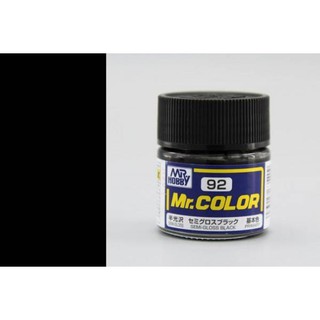 สีสูตรทินเนอร์ Mr.Hobby สีกันเซ่ C92 Semi-Gloss Black 10ml