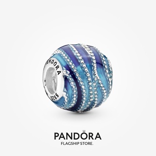 Pandora ชาร์มคลื่นสีฟ้า อุปกรณ์เสริม สําหรับของขวัญวันเกิดผู้หญิง p825