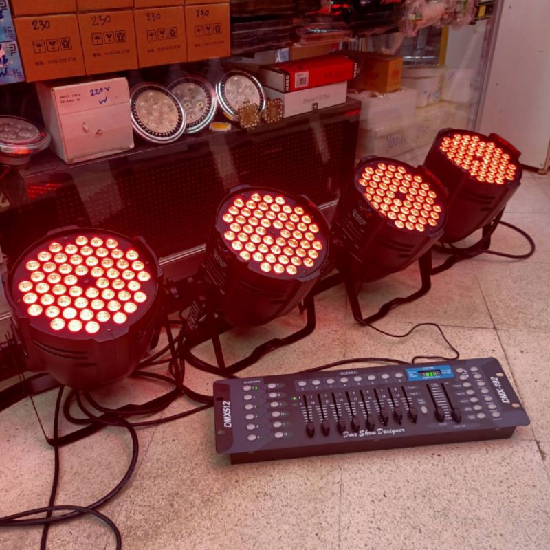 ชุดไฟพาร์-led-par-54led-3in1-rgb-54-9w-t009-ไฟเธค-ไฟปาร์ตี้-ไฟพาร์-ไฟดิสโก้-ไฟดีสโก้-disco-light