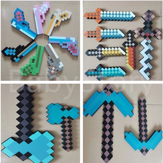 โมเดลฟิกเกอร์ My World Game Play Sword EVA Foam Diamond Blue Golden Pickaxe Axe Shovel ของเล่นสําหรับเด็ก (41choices)