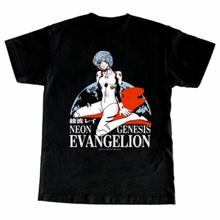 เสื้อยืดอินเทรนด์ผู้ชายอินเทรนด์ผู้หญิงเสื้อยืด พิมพ์ลายอนิเมะ Evangelion Kuruu Rei Ayanami Neon Genesis สําหรับผู้ชายS-