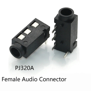 สินค้า 5 ชิ้น 3 . 5 มม. Female Audio Connector 4 Pin Dip หูฟังแจ็คซ็อกเก็ต Pj - 320 A ออดิโออินเตอร์เฟสสีดํา Inventor. Th