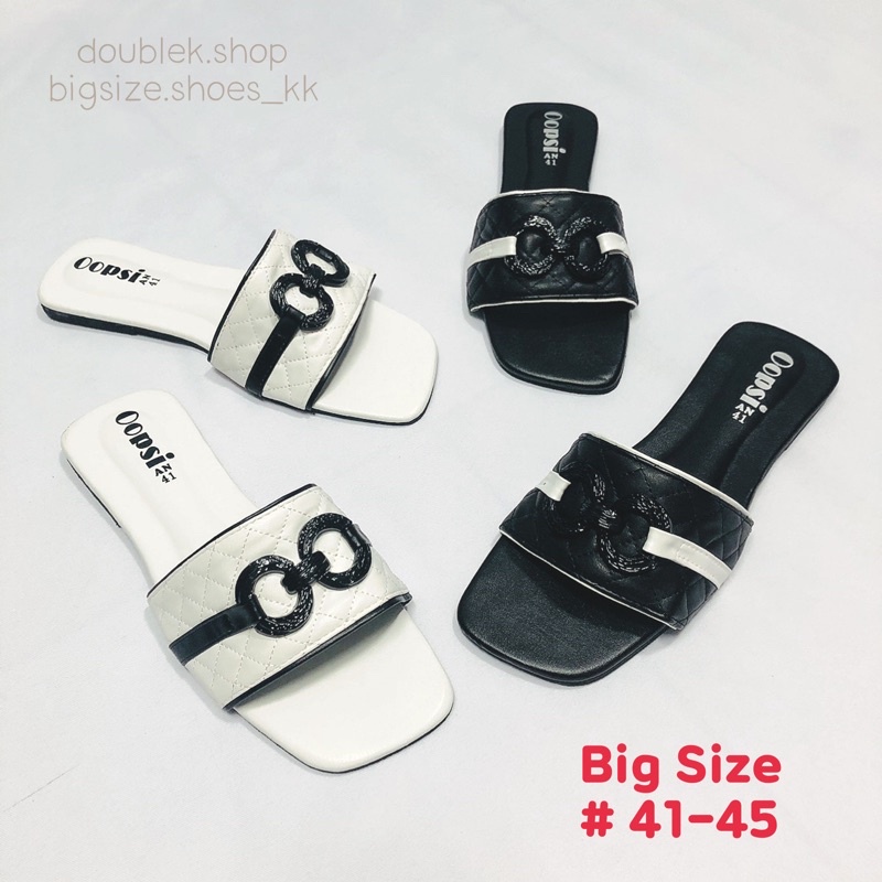149-พร้อมส่ง-ไซส์ใหญ่-41-45-แตะสวม-ส้นแบน