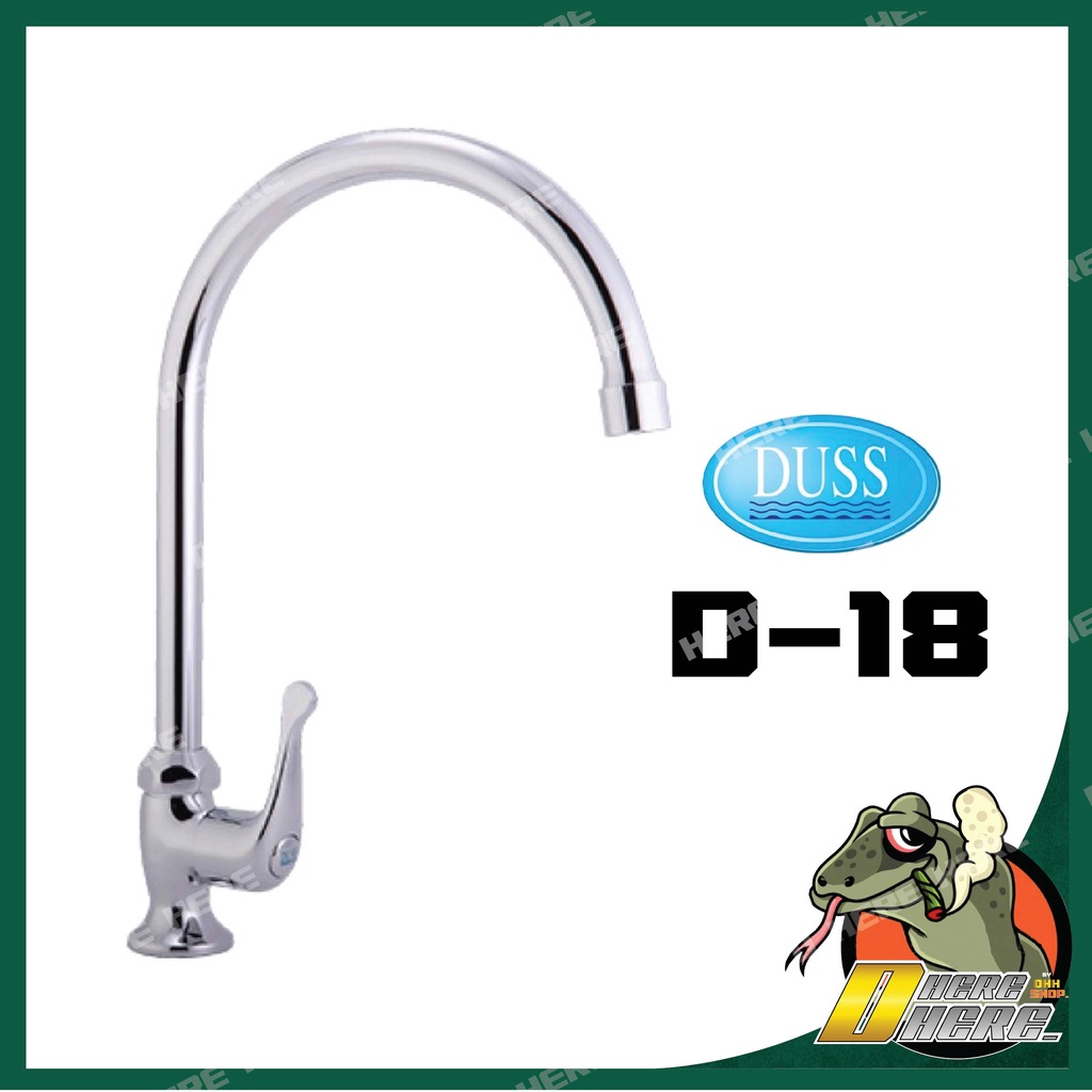 duss-d18-ก๊อกซิงค์-ตั้งเคาเตอร์-brass-faucet-ก๊อกน้ำ-ทองเหลือง-ชุบโครเมี่ยม-งวงโค้ง-วางเคาเตอร์-d-18