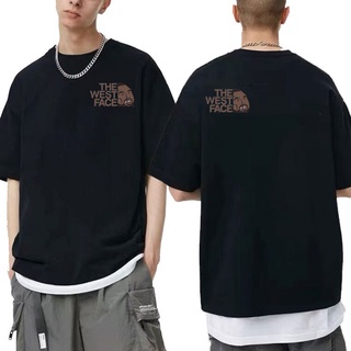 [S-5XL] การออกแบบแบรนด์ สําหรับผู้ชาย &amp;#39; s THE WEAT FACE เสื้อยืดฮิปฮอป Kanye West Both Sides Put on Print Tees เสื้อ