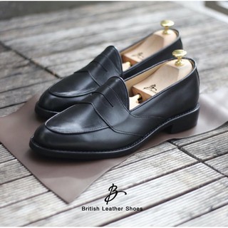 สินค้า British รองเท้าหนัง รุ่น Full strap penny loafer(Black)