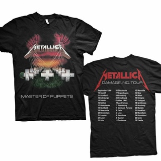 เสื้อยืดโอเวอร์ไซส์GILDAN พร้อมส่ง เสื้อยืดผ้าฝ้าย พิมพ์ลาย Metallica Master Of Puppets Damage Inc Tour 1986 สําหรับผู