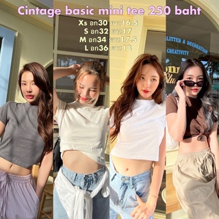 Cintage♡ CT1780 Cintage basic mini tee by cintage682 💘 #เสื้อครอป