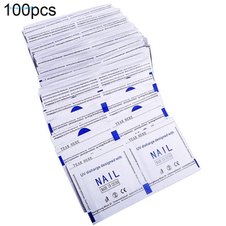 Farfi  100Pcs Disposable Phototherapy Nail Gel Polish Remover Wipes Pads Foil Cleaner