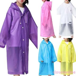 เสื้อกันฝนพลาสติก EVA กันน้ํา ขนาดใหญ่ สีโปร่งใส สําหรับเด็กผู้ชาย และเด็กผู้หญิง
