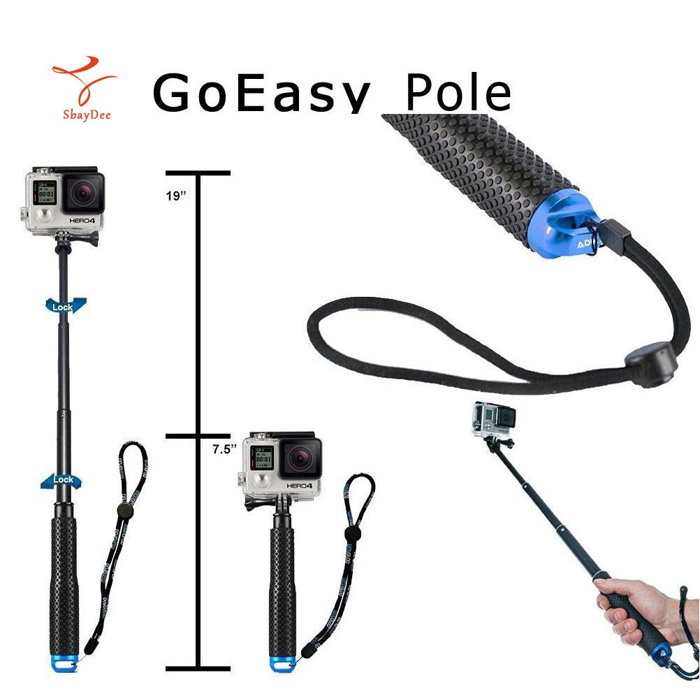 ภาพหน้าปกสินค้า19 inch/49cm GoPro Selfie stick Handheld Monopod GoEasy Pole GoPro Selfie stick 19นิ้ว/49ซม. มือถือ Monopod GoEasy Pole