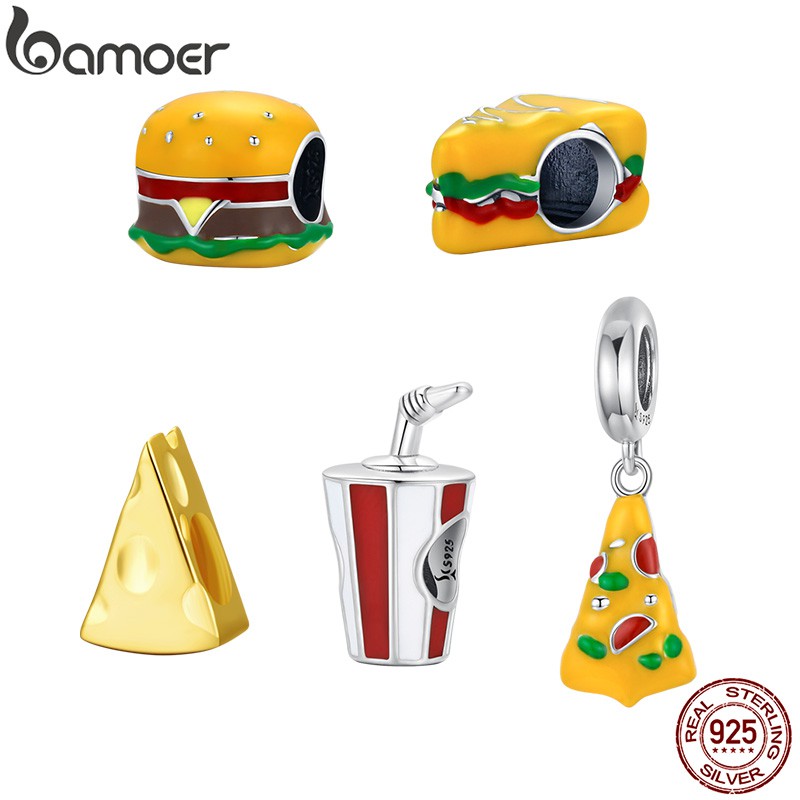 Bamoer ลูกปัดชุดอาหารจานด่วน 925 เครื่องประดับแฟชั่นเงินเหมาะสำหรับ ...